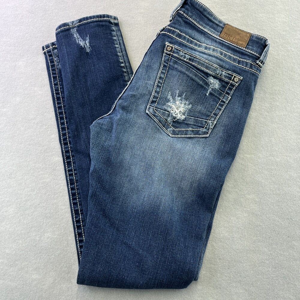 BKE Sabrina Womens Jeans 31x31.5 Blue Skinny Stretch Pockets Denim Stitch 31 R
